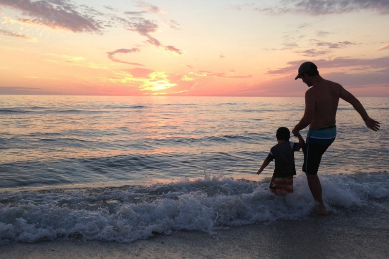 Bobby and Abe in the ocean